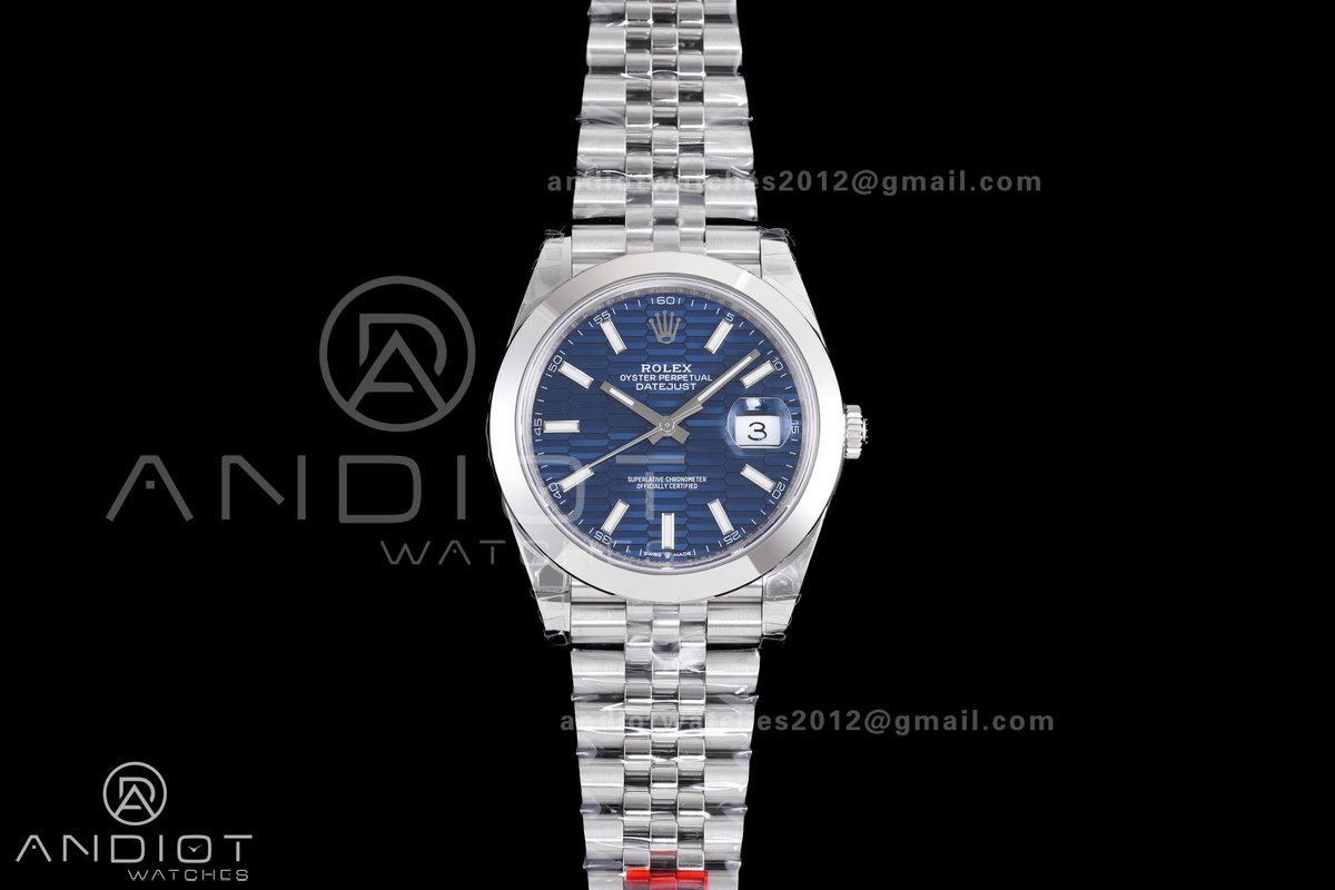  DateJust 41 126300 904L SS VSF 1:1 Best Edition Blue Textured Dial on Jubilee Bracelet VS3235