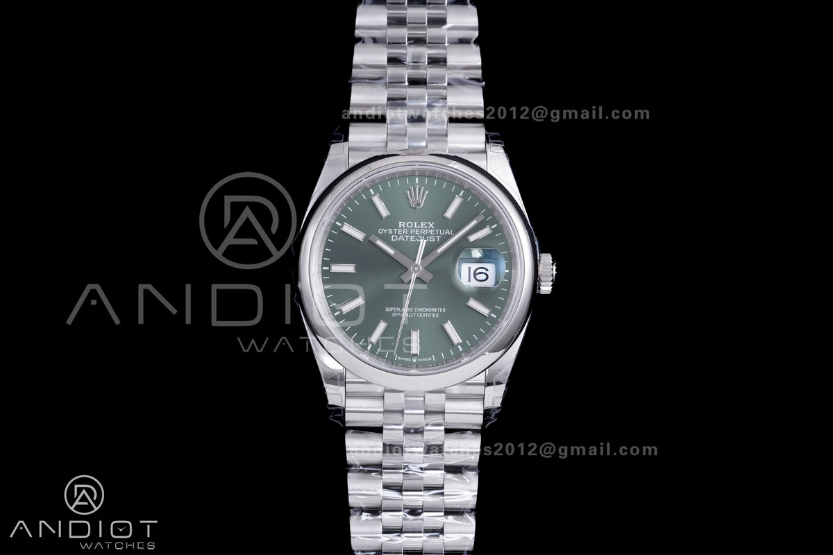 DateJust 36 SS 126200 VSF 1:1 Best Edition 904L Steel Green Dial on Jubilee Bracelet VS3235