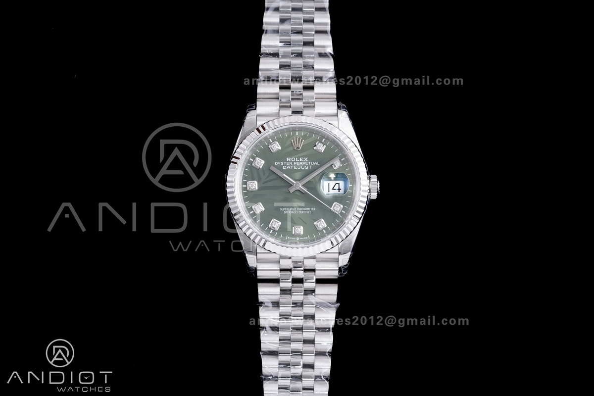 DateJust 36 SS 126234 VSF 1:1 Best Edition 904L Steel Green Leaf Dial on Jubilee Bracelet VS3235