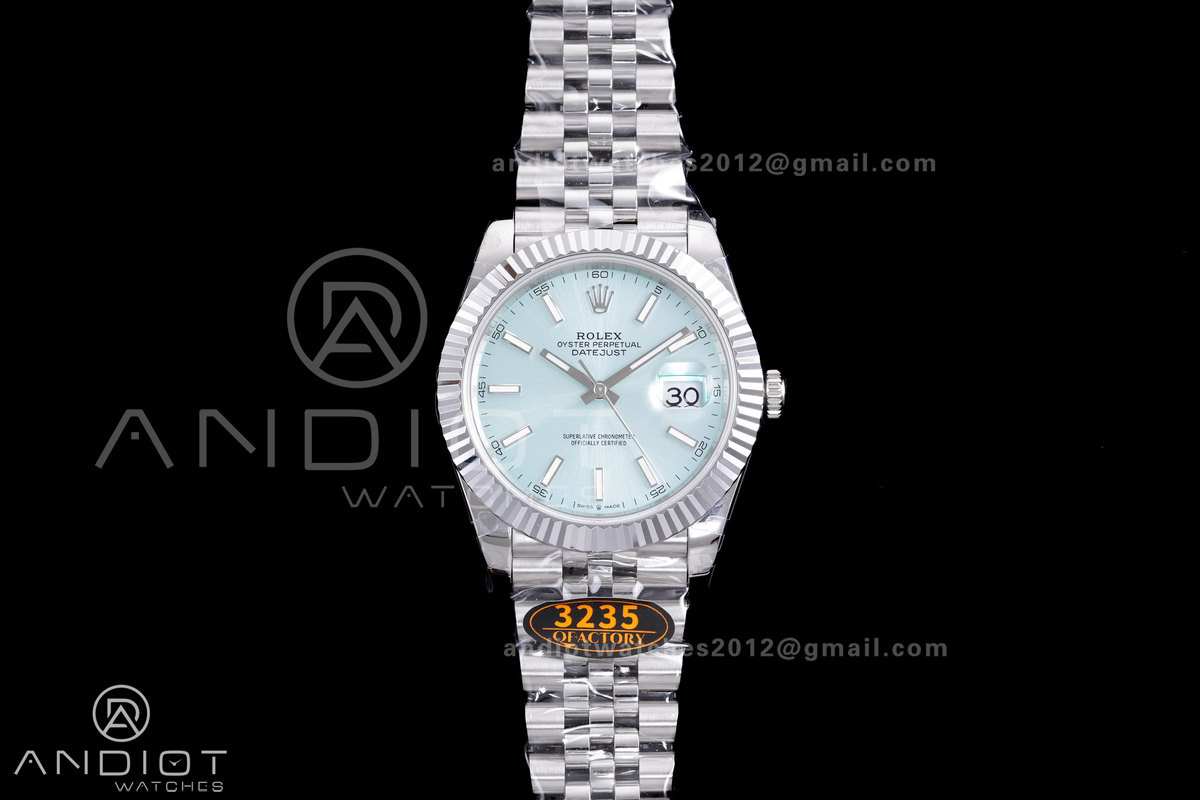 QF 41mm Datejust 126334 Ice Blue Dial 904L SS with Added Weight Bezel and Jubilee Bracelet, Approx. 149g