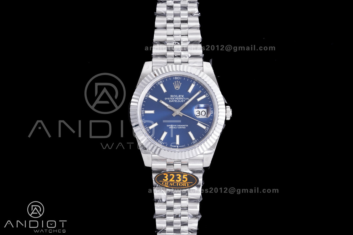 QF41mm Datejust 126334 Blue Dial 904L SS with Added Weight Bezel and Jubilee Bracelet, Approx. 149g