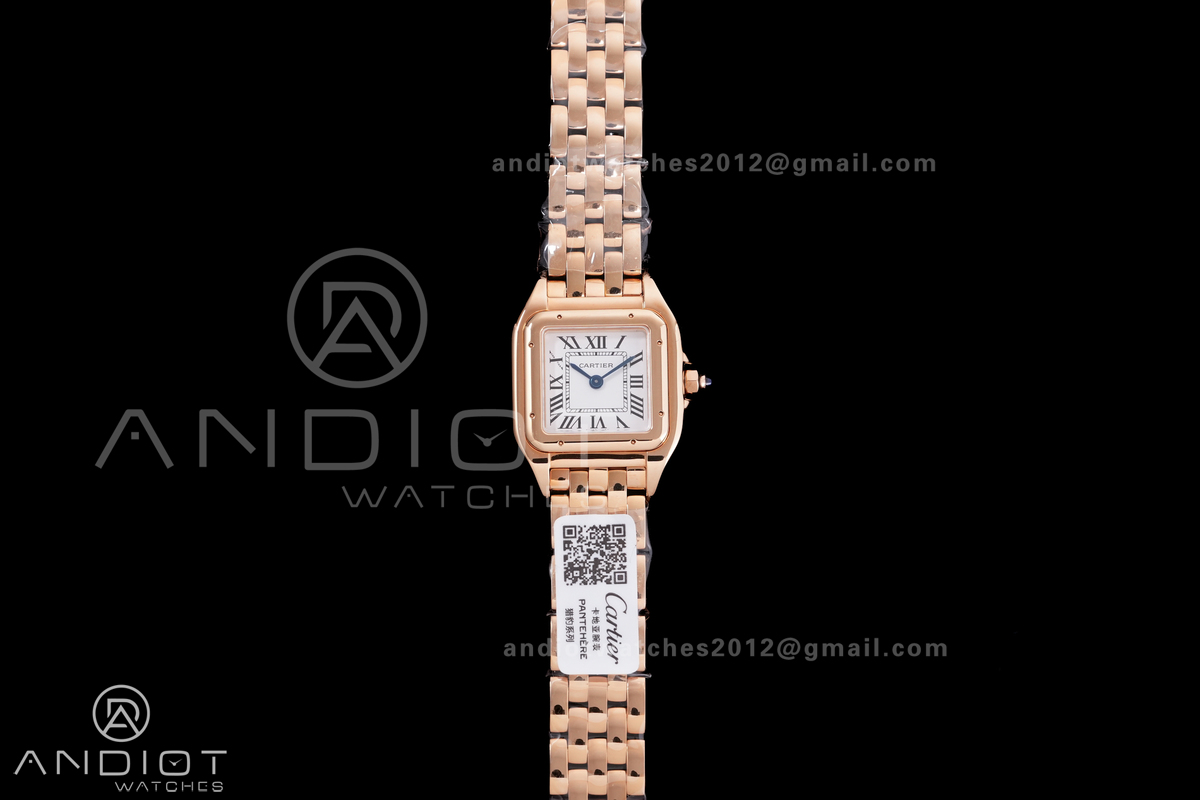 Panthère Ladies 22mm RG AF 1:1 Best Edition White Dial on RG Bracelet Ronda Quartz