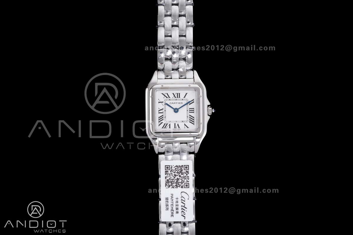 Panthère Ladies 27mm SS AF 1:1 Best Edition White Dial on SS Bracelet Ronda Quartz