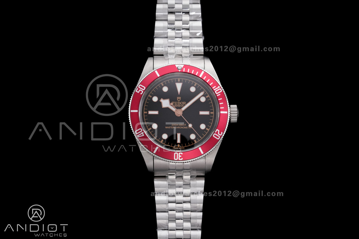 Heritage Black Bay M7941A1A0RU-0003 41mm SS GRF 1:1 Best Edition Black Dial Red Bezel on SS Bracelet A2824