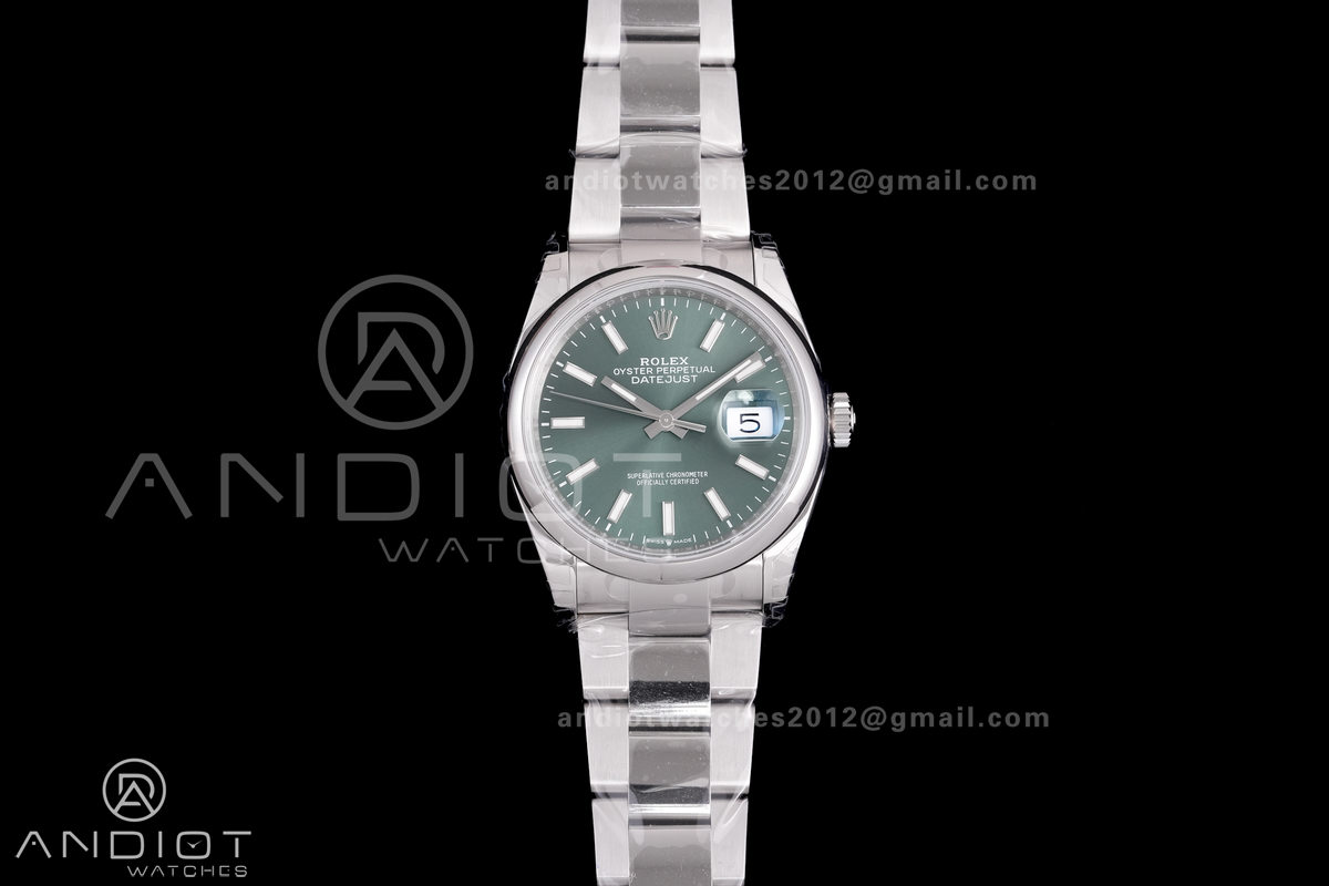 DateJust 36 SS 126200 VSF 1:1 Best Edition 904L Steel Green Dial on Oyster Bracelet VS3235