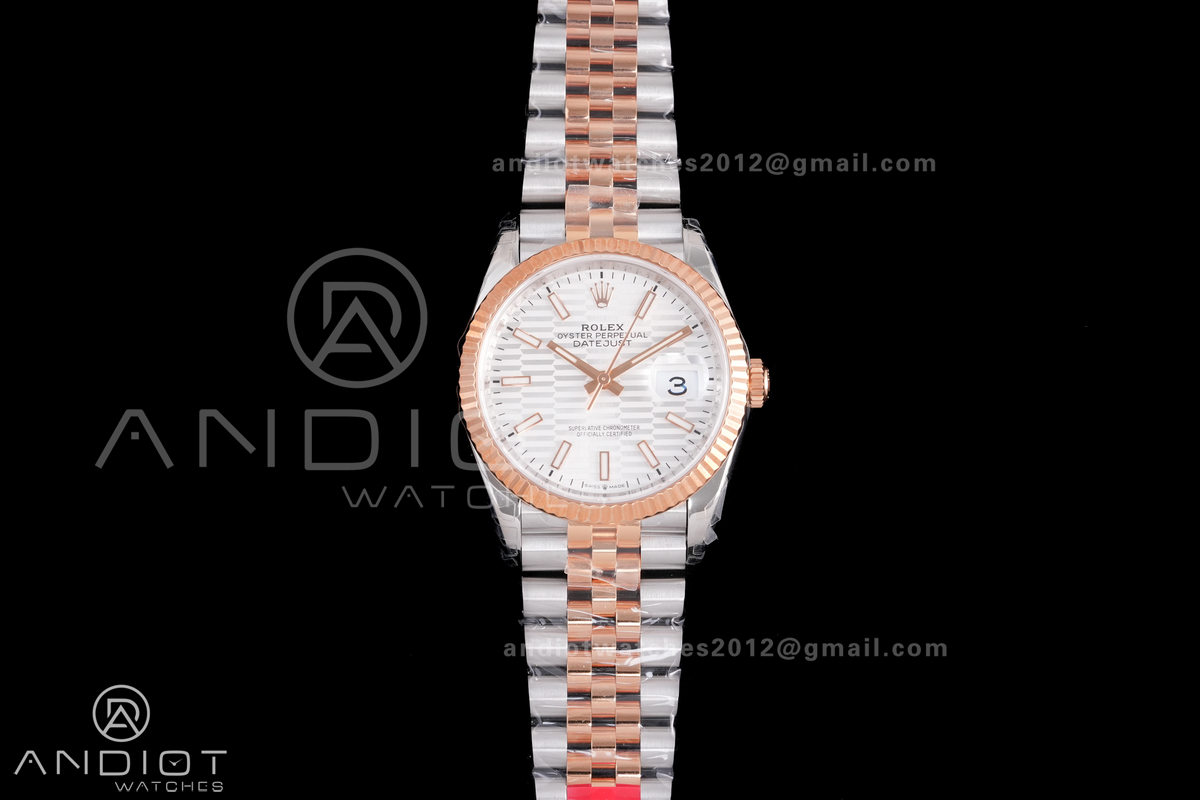 DateJust 36 SS 126231 VSF 1:1 Best Edition 904L SS/RG Silver Textured Dial on Jubilee Bracelet VS3235