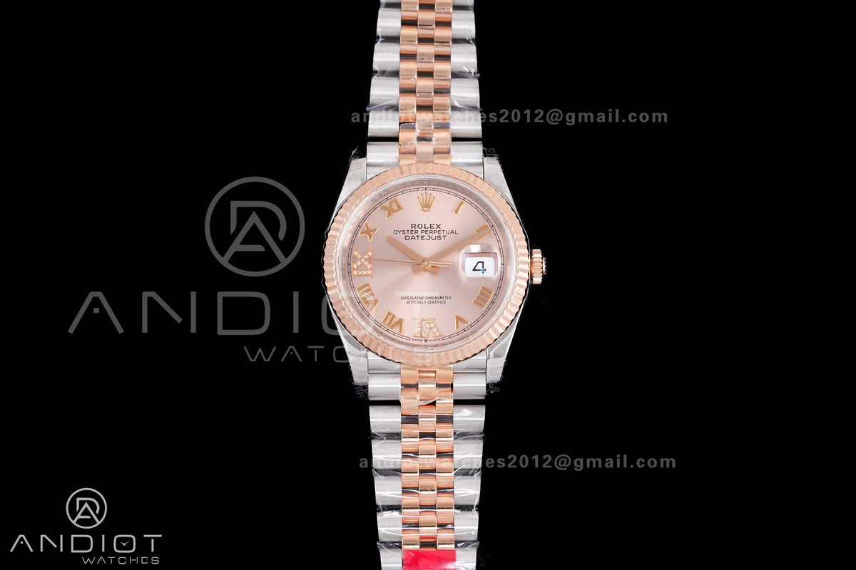 DateJust 36 SS/RG 126231 VSF 1:1 Best Edition 904L Steel RG  Roman Dial on Jubilee Bracelet VS3235