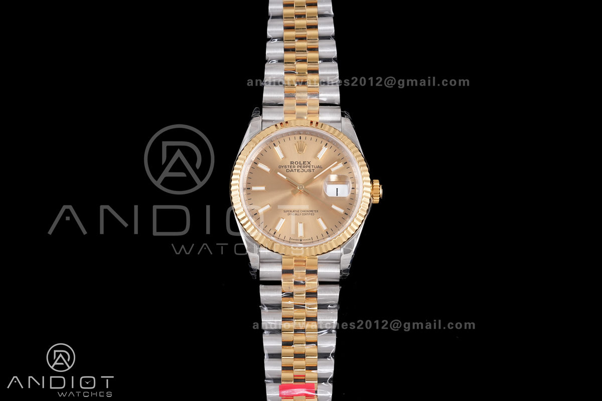 DateJust 36 SS/YG 126233 VSF 1:1 Best Edition 904L Steel YG Sitck Dial on Jubilee Bracelet VS3235