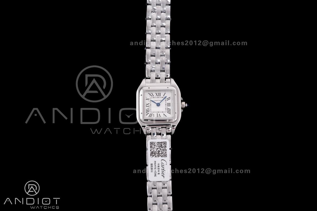 Panthère Ladies 22mm SS AF 1:1 Best Edition White Dial  on SS Bracelet Ronda Quartz