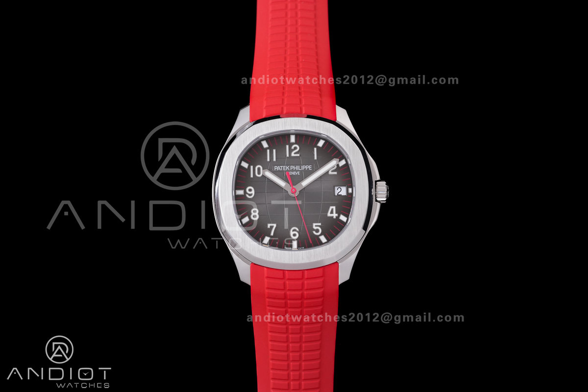 Aquanaut 5167 Singapore 2019 SS DDF 1:1 Best Edition Black Dial On Red Rubber Strap Super Clone DD324