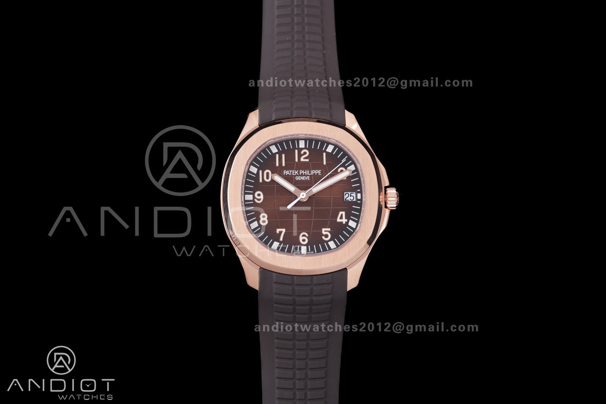 Aquanaut 5167 RG Gain Weight DDF 1:1 Best Edition Brown Dial On Brown Rubber Strap DD324 Super Clone