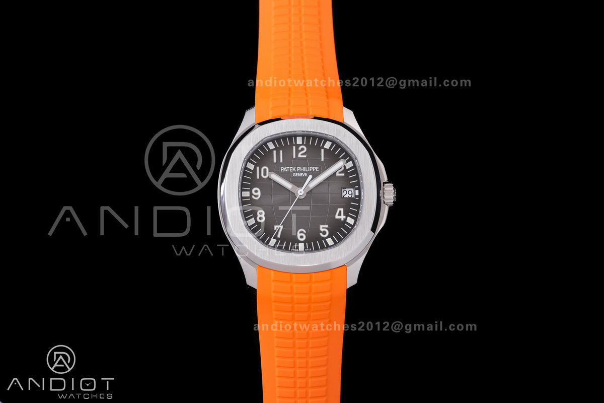 Aquanaut 5167 SS DDF 1:1 Best Edition Gray Dial on Orange Rubber Strap DD324 Super Clone