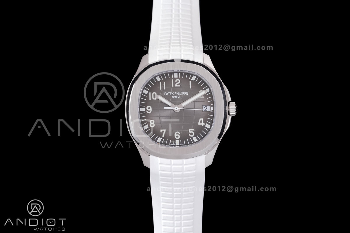 Aquanaut 5167 SS DDF 1:1 Best Edition Gray Dial on White Rubber Strap DD324 Super Clone