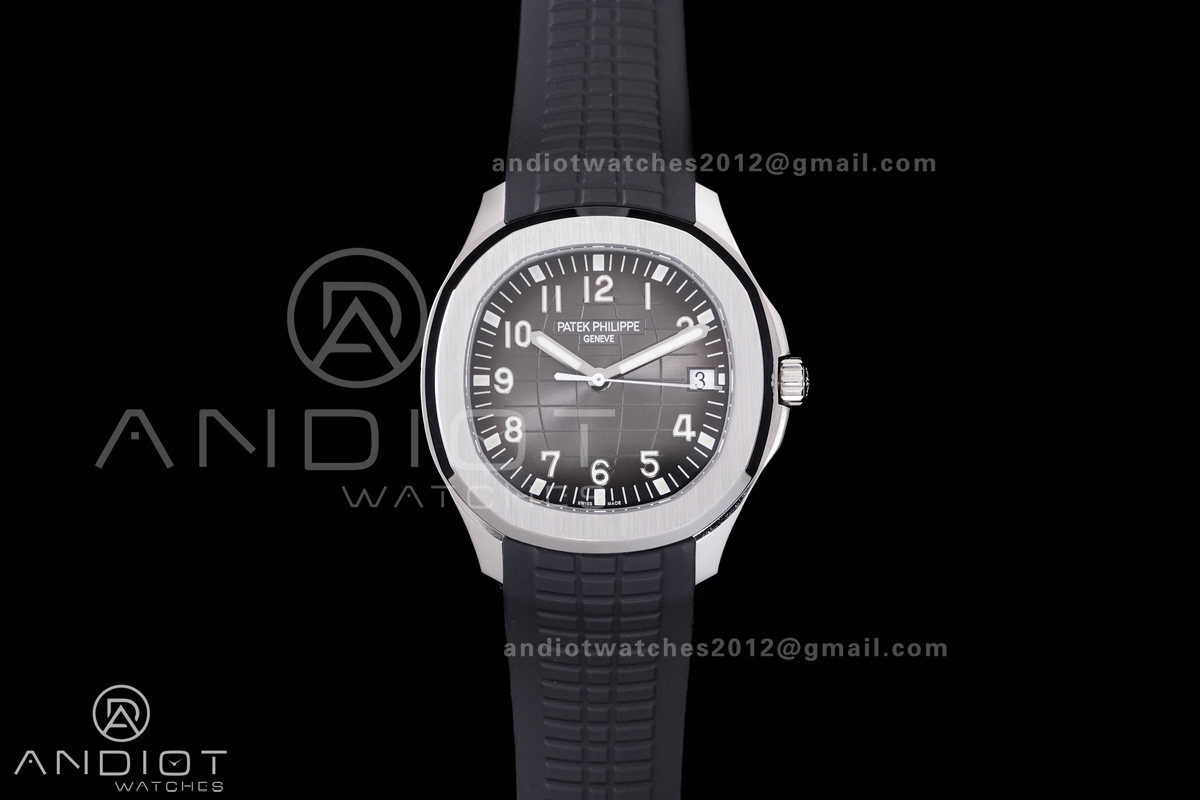 Aquanaut 5167 SS DDF 1:1 Best Edition Gray Dial on Black Rubber Strap DD324 Super Clone