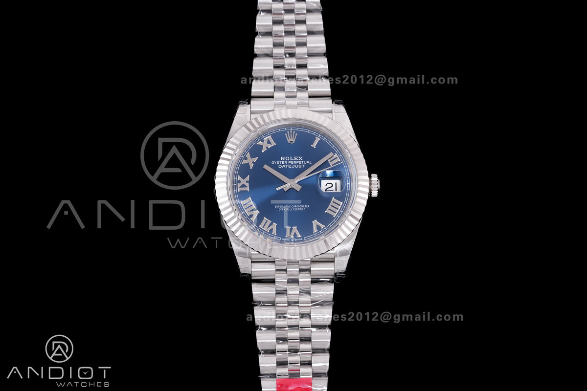 DateJust 41 126334 904L SS  VSF 1:1 Best Edition V2 Blue Dial Roman Marker On Jubilee Bracelet DD3235