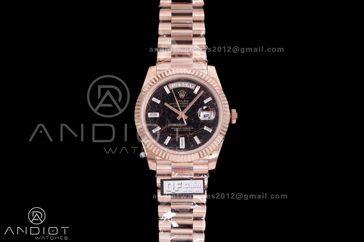 Day Date 40 RG 228235 QF 1:1 Best Edition Eisenkiesel Dial on President Bracelet A2836 (Gain Weight)