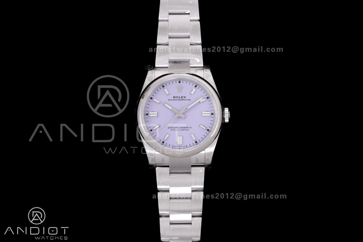 Oyster Perpetual 36mm 126000 904L VSF 1:1 Best Edition 2025 Lavender Purple Dial on 904L SS Bracelet VS3230
