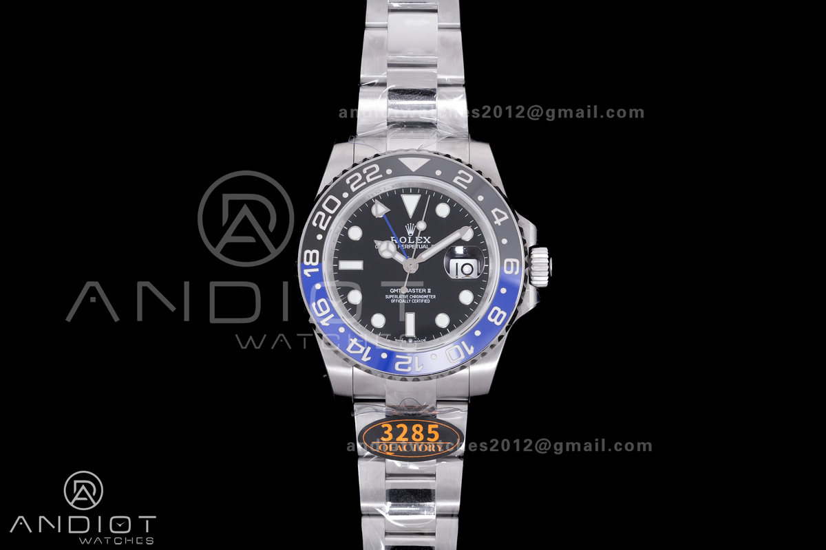 GMT-Master II 126710 BLNR Black/Blue V3 904L SS QF 1:1 Batman Best Edition Black Dial On Oyster Bracelet DD3285