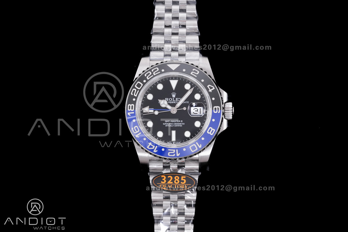 GMT-Master II 126710 BLNR Black/Blue V3 904L SS QF 1:1 Batgirl Best Edition Black Dial On Jubilee Bracelet DD3285