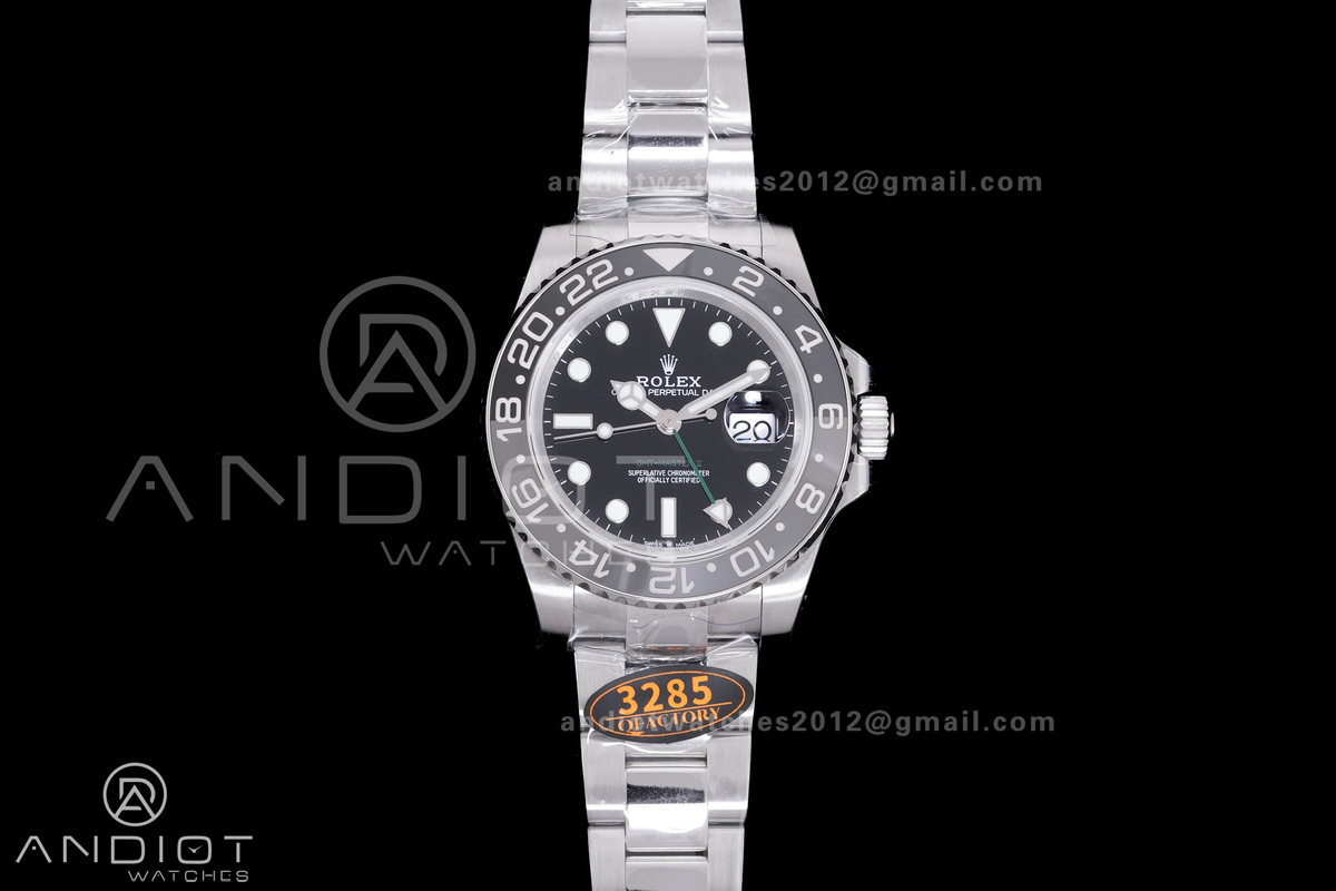 GMT-Master II 126710 GRNR Black/Gray V3 904L SS QF 1:1 Bruce Wayne Best Edition Black Dial On Oyster Bracelet DD3285