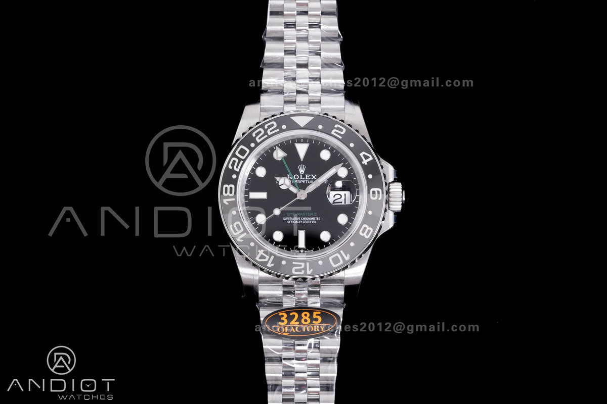 GMT-Master II 126710 GRNR Black/Gray V3 904L SS QF 1:1 Bruce Wayne Best Edition Black Dial On Jubilee Bracelet DD3285