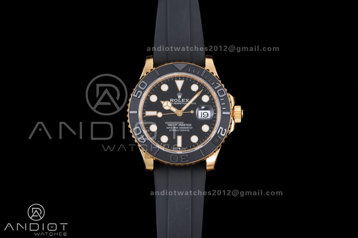 Yacht-Master 42mm 226658 VSF 1:1 Best Edition 3D Black Ceramic Bezel on Black Rubber Strap VS3235 V2 (Gain Weight)