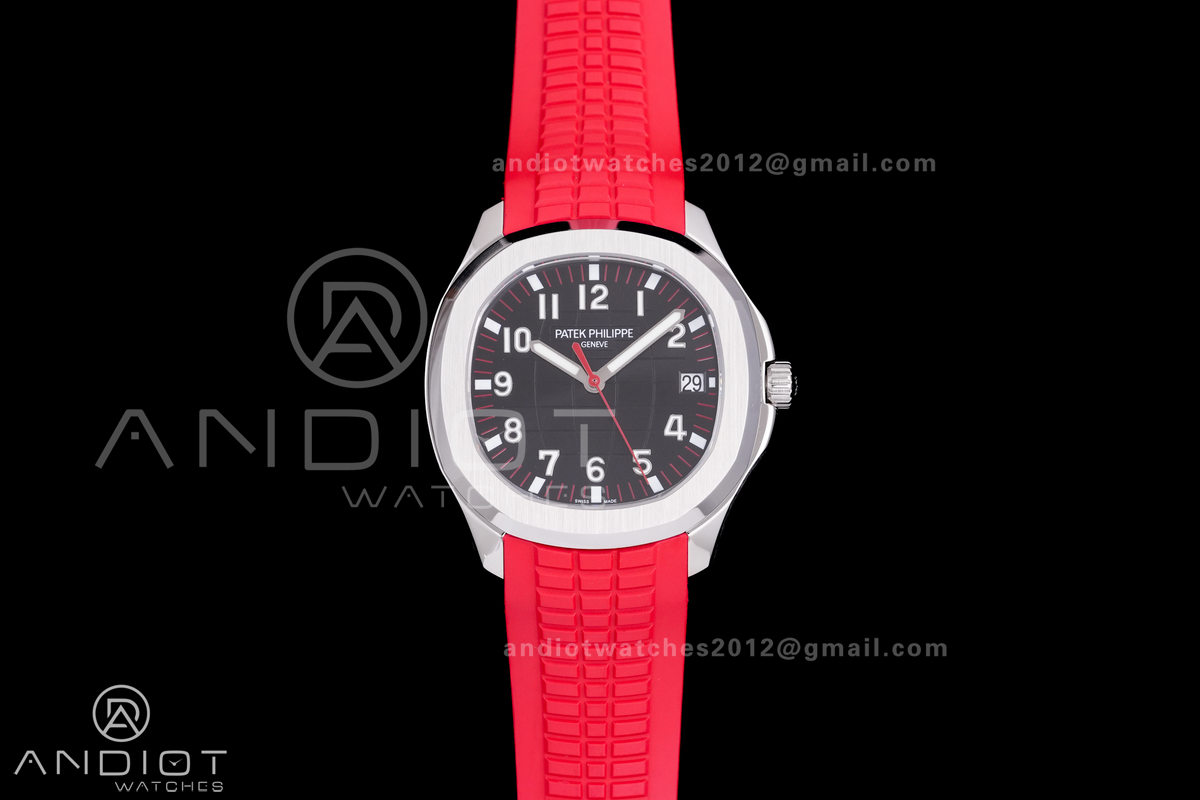 Aquanaut 5167 SS Singapore BBF 1:1 Best Edition Gray Dial on Red Rubber Strap DD324 Super Clone