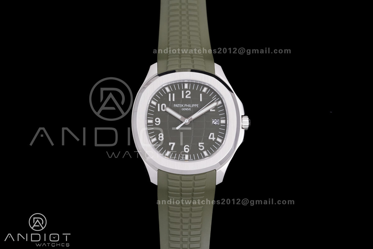 Aquanaut 5168 SS BBF 1:1 Best Edition Green Dial on Green Rubber Strap DD324 Super Clone