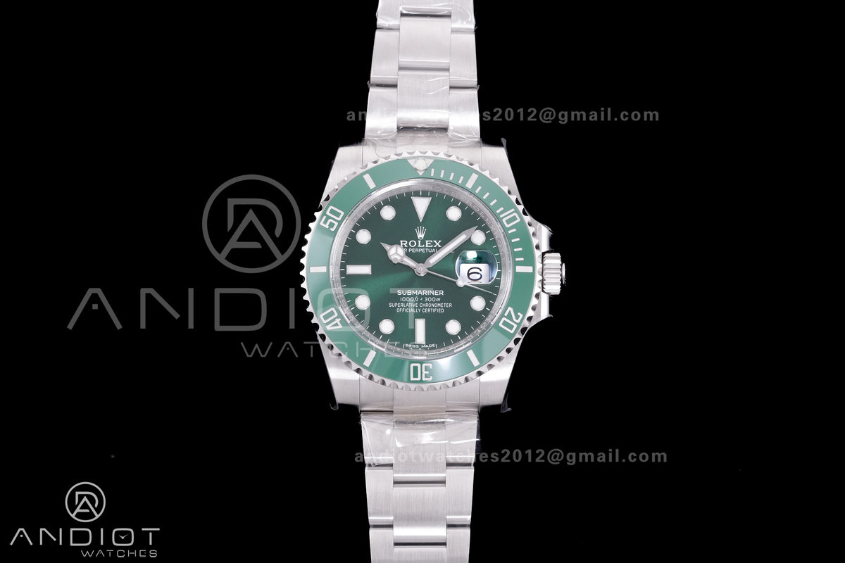 Submariner 116610 LV Green Ceramic C+F 904L 1:1 Best Edition On SS Bracelet VR3135	
