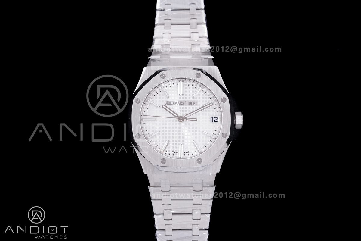 Royal Oak 41mm 15510 SS TOPF 1:1 Best Edition Silver Dial on SS Bracelet DD4302 Super Clone