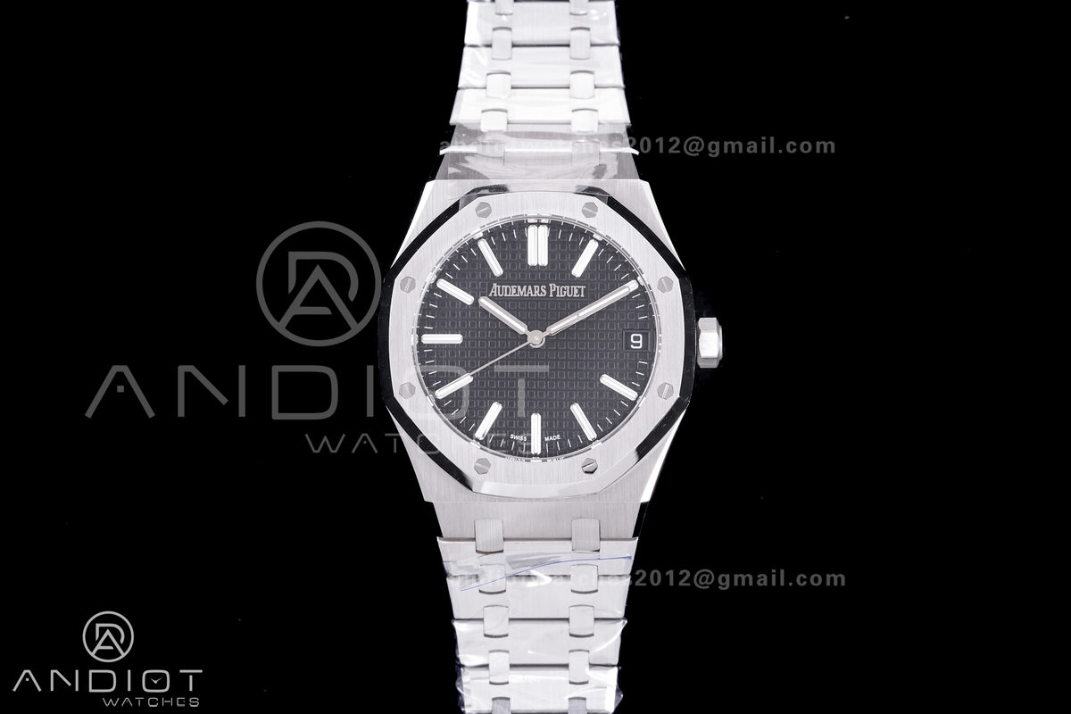 Royal Oak 41mm 15510 SS TOPF 1:1 Best Edition Black Dial on SS Bracelet DD4302 Super Clone