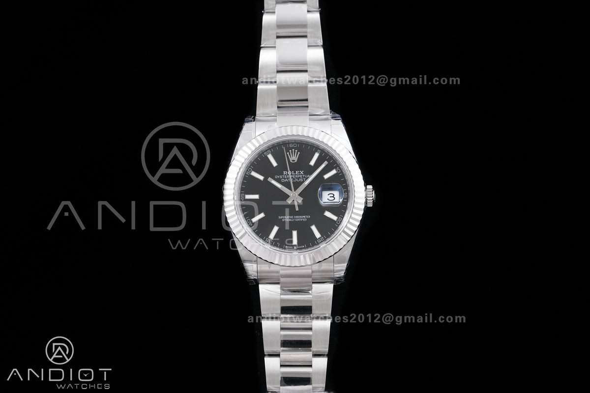 DateJust 41 126334 904L SS VSF 1:1 Best Edition Black Dial on Oyster Bracelet VS3235v2 V2s (133g)Free Sprung