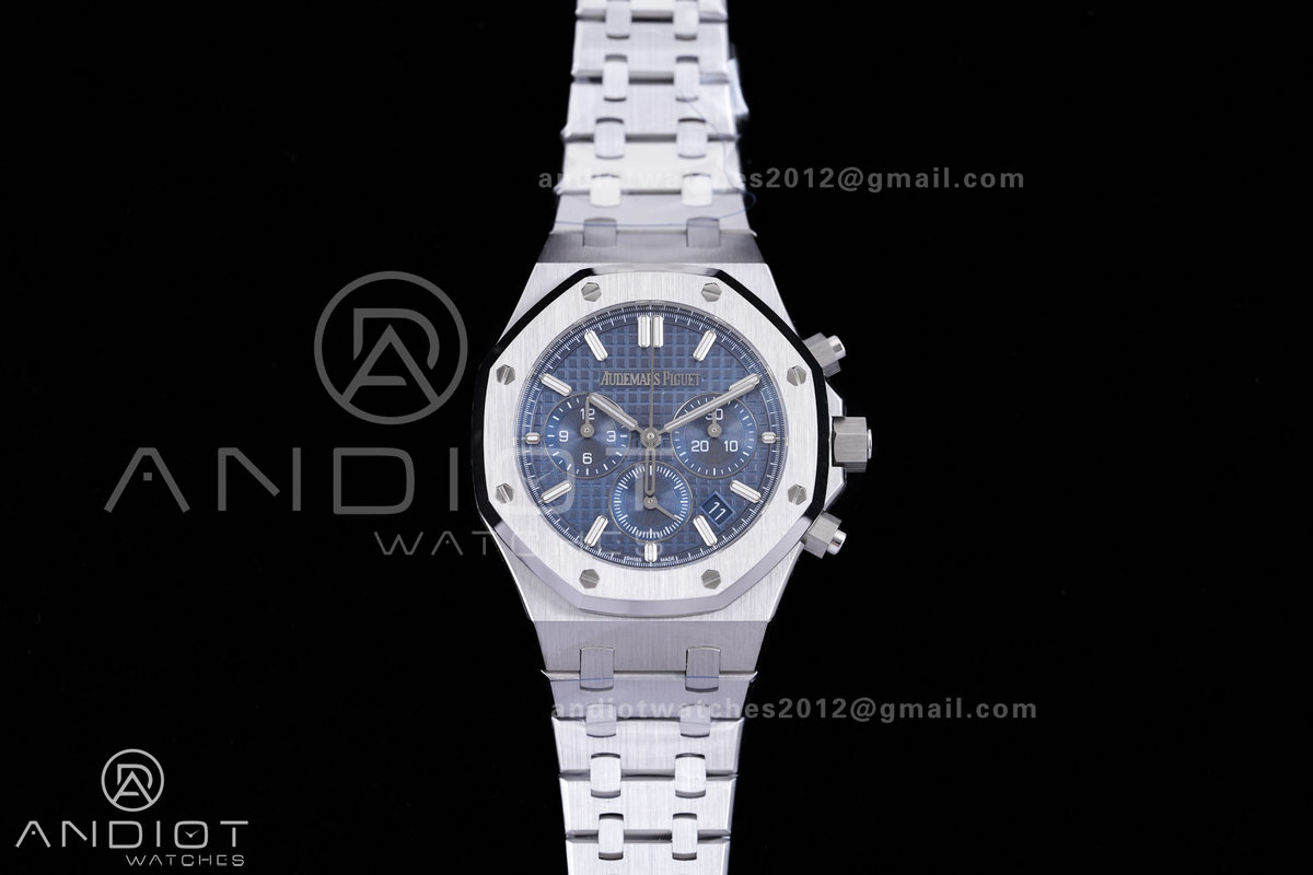 Royal Oak Chrono 26715 SS APSF 1:1 Best Edition Blue Dial On SS Bracelet A2385
