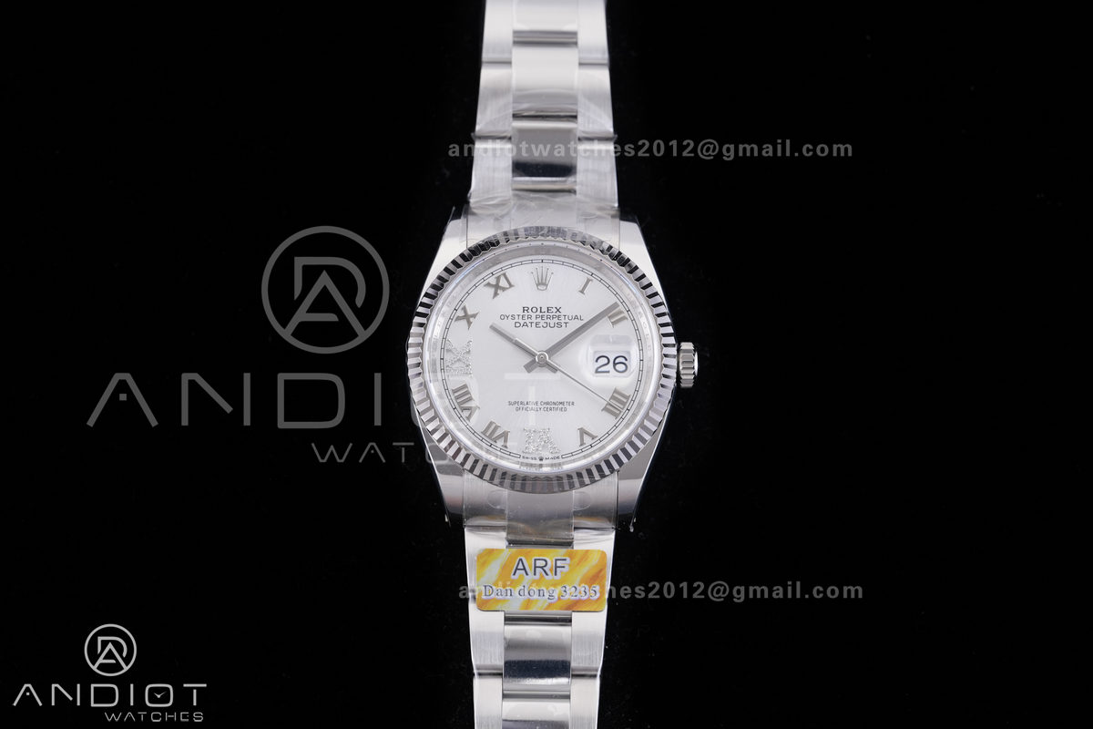 DateJust 36 SS 126234 ARF 1:1 Best Edition Sliver Roman Dial on Oyster Bracelet DD3235