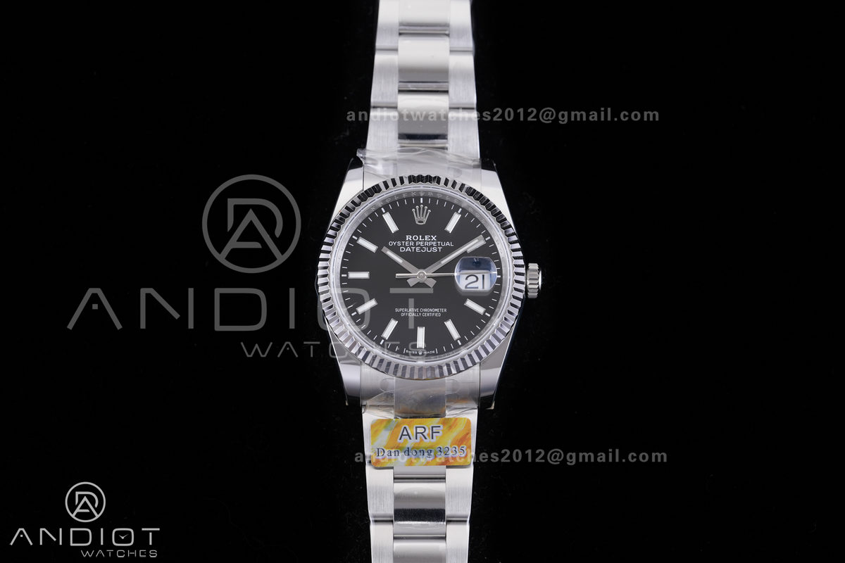 DateJust 36 SS 126234 ARF 1:1 Best Edition Black Dial on Oyster Bracelet DD3235