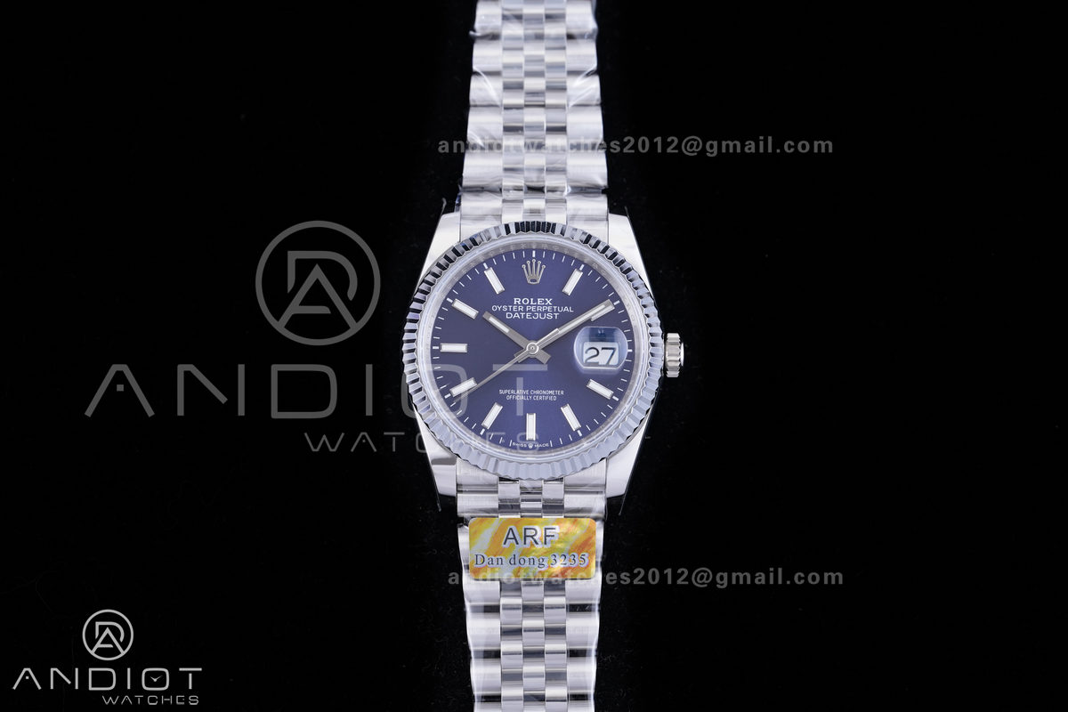DateJust 36 SS 126234 ARF 1:1 Best Edition Blue Stick Dial on Jubilee Bracelet DD3235