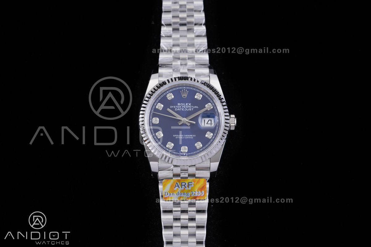DateJust 36 SS 126234 ARF 1:1 Best Edition Blue Diamond Dial on Jubilee Bracelet DD3235