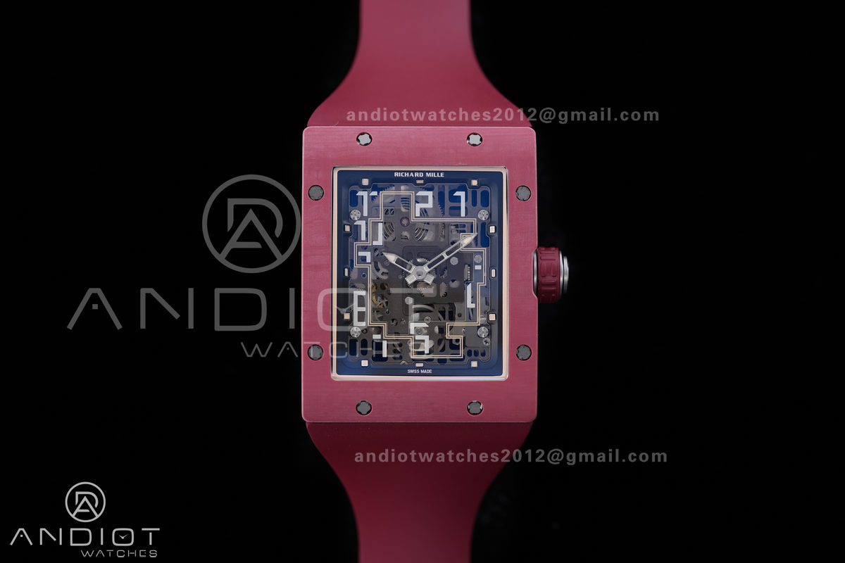 RM16-02 Red NTPT Umi Office Best Edition Skeleton Dial On Red Rubber Strap Asian CRMA9