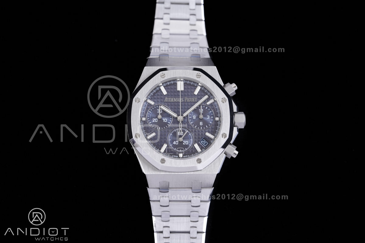 Royal Oak Chrono 26240 SS V2 APSF 1:1 Best Edition Blue Dial on SS Bracelet SA4401 Super Clone (Free Sprung)