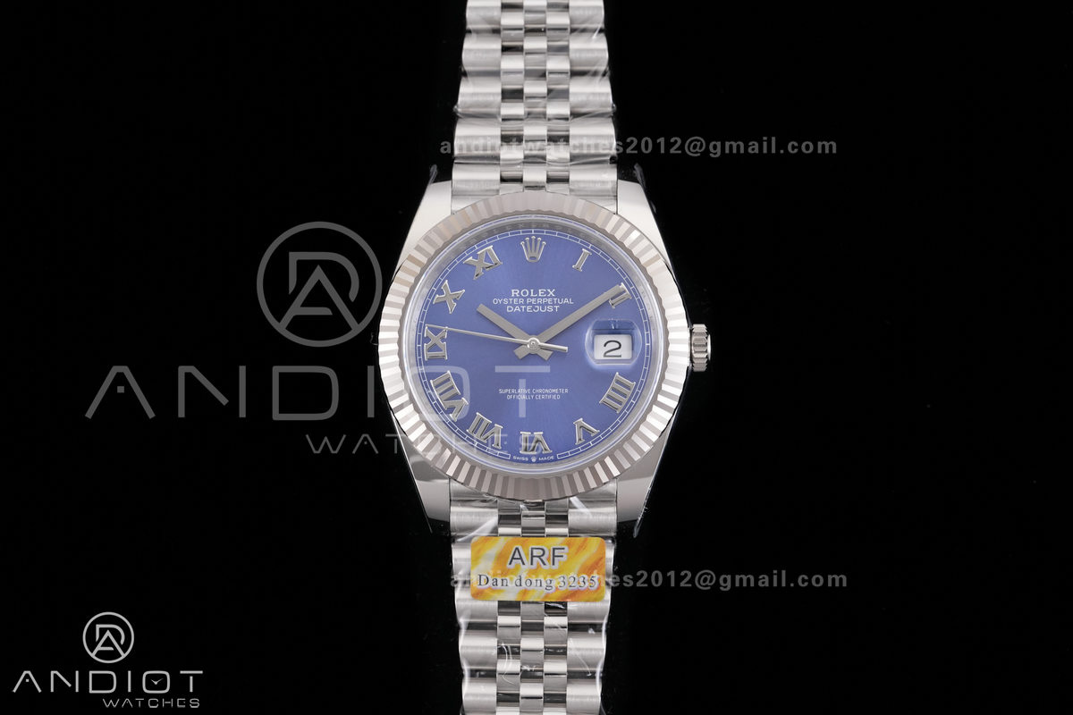 DateJust 41 126334 ARF 1:1 Best Edition 904L Steel Blue Roman Dial on Jubilee Bracelet DD3235