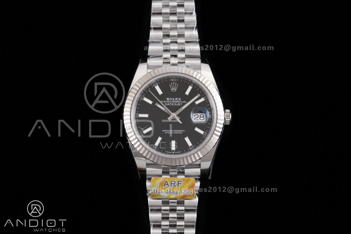 DateJust 41 126334 ARF 1:1 Best Edition 904L Steel Black Stick Dial on Jubilee Bracelet DD3235