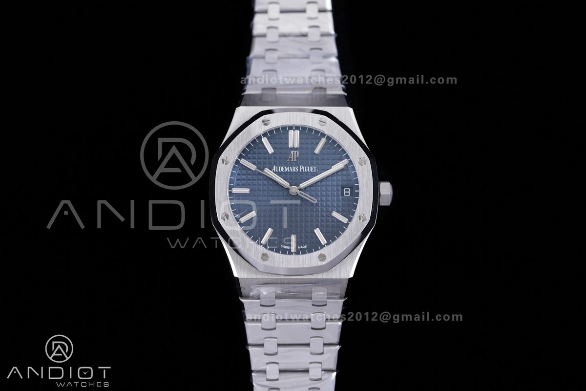 Royal Oak 15500 SS VSF 1:1 Best Edition Blue Dial on SS Bracelet DD4302 Super Clone
