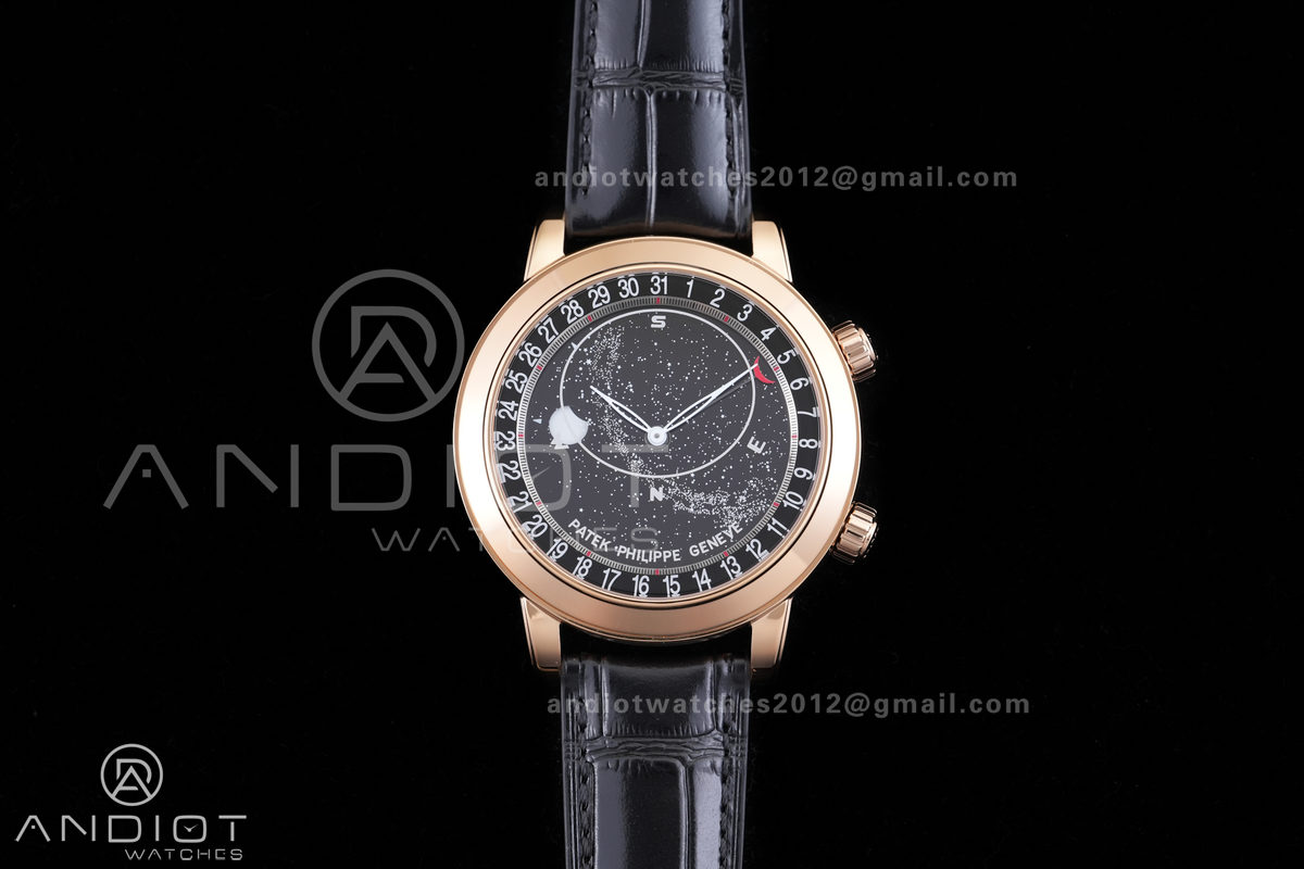 Grand Complications 6102 RG PPF 1:1 Best Edition Black Dial on Black Leather Strap SA240 Super Clone