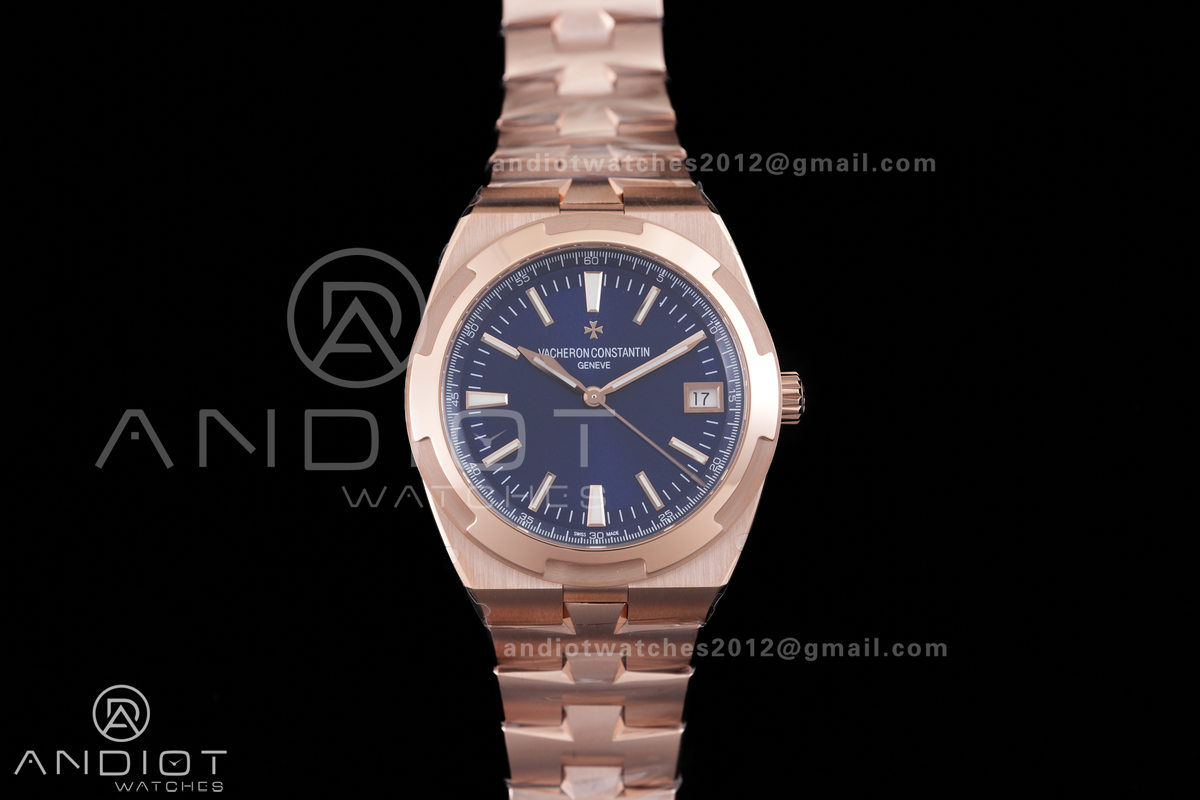Overseas 4500V RG 8F 1:1 Best Edition Blue Dial on RG Bracelet A5100