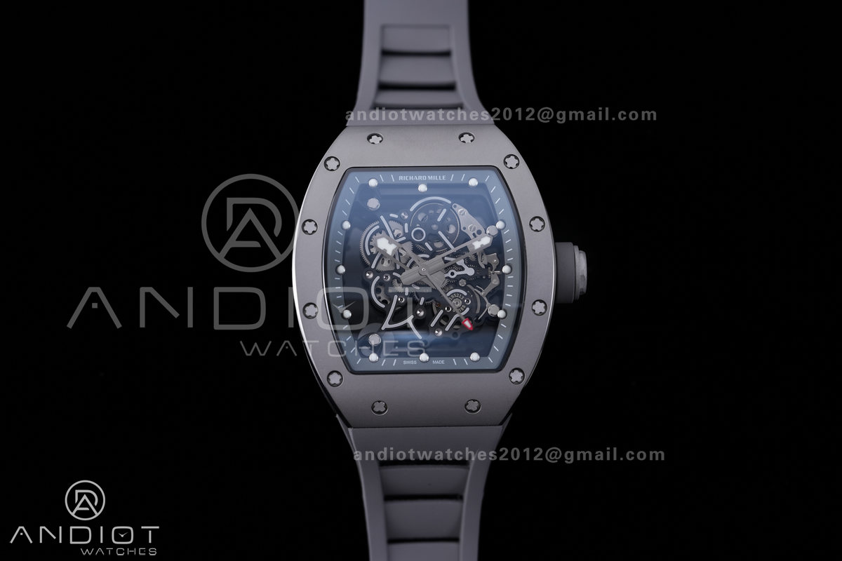 RM055 43mm Grey Ceramic/RU Skeleton Dial BBF RMUL2 Super Clone