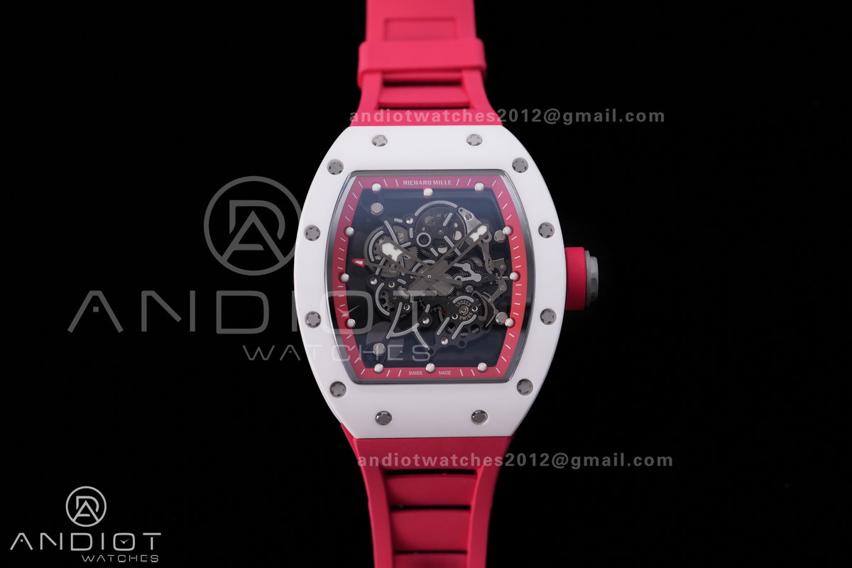 RM055 43mm White Ceramic /RU Skeleton Dial BBF RMUL2 Super Clone