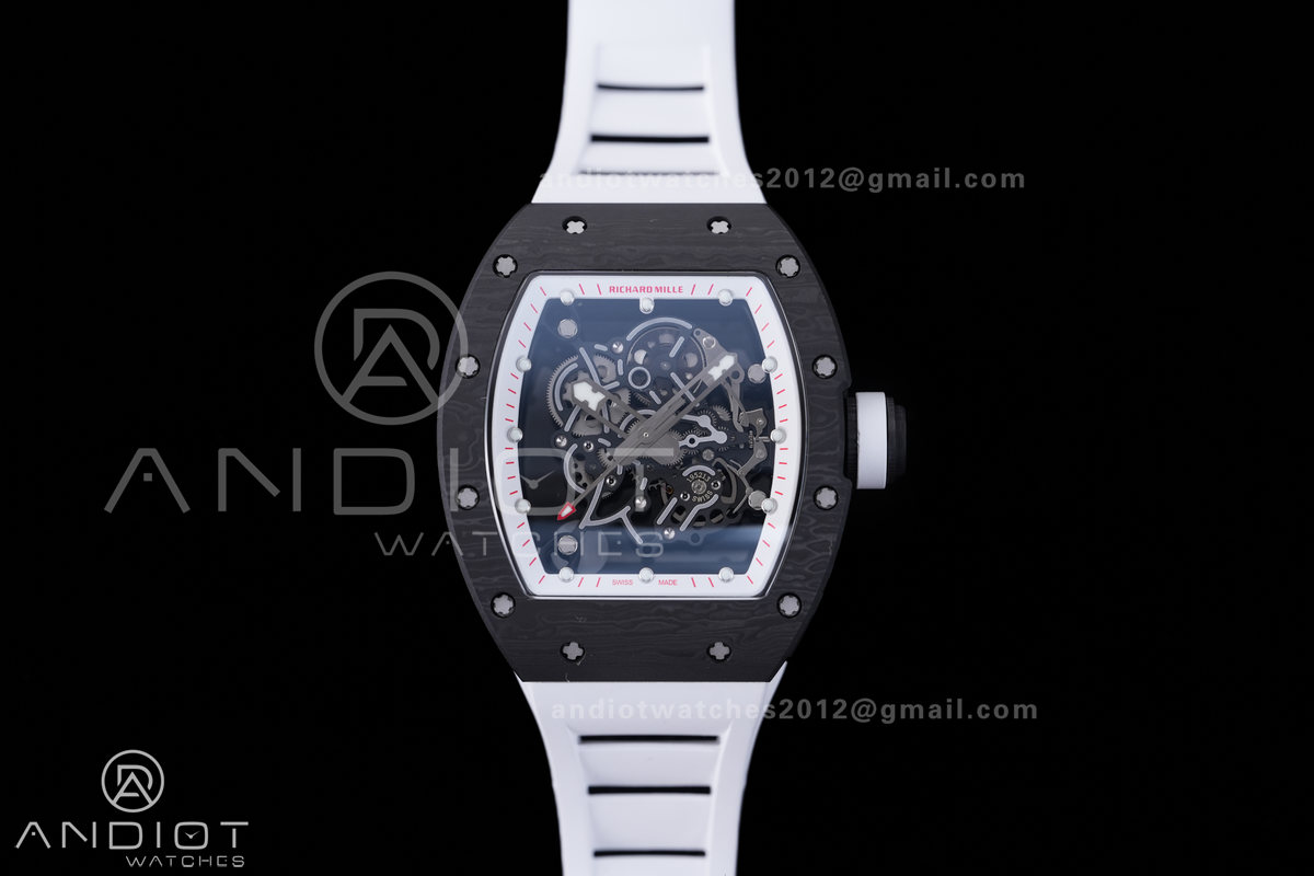 RM055 NTPT BBF 1:1 Best Edition White Bezel White Crown on White Rubber Strap RMUL2 Super Clone