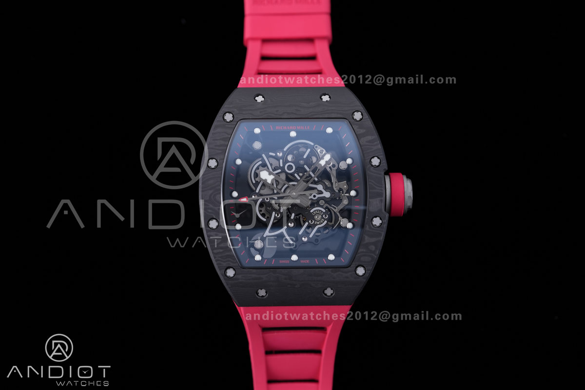 RM055 NTPT BBF 1:1 Best Edition Black Bezel Red Crown on Red Rubber Strap RMUL2 Super Clone