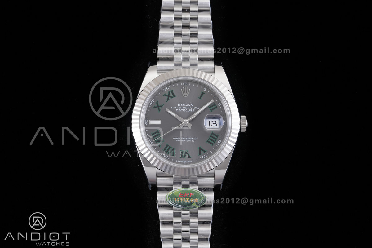 DateJust 126334 904L SS ERF 1:1 Best Edition Gray Dial Roman Marker On Jubilee Bracelet SH3235 (Free Sprung)