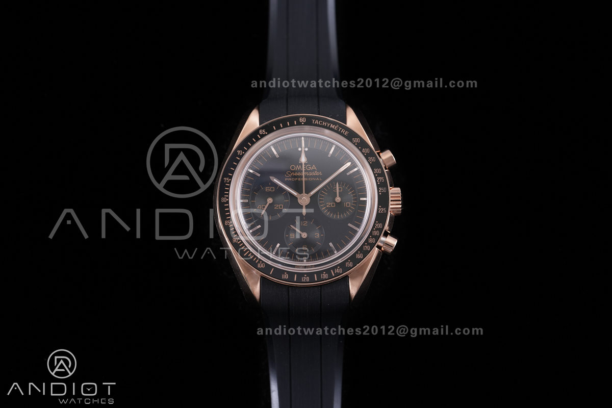 Speedmaster RG N1F Best Edition Black Dial on Black Rubber Strap A3861